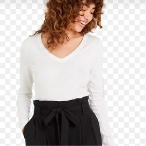 White a new day v neck sweater